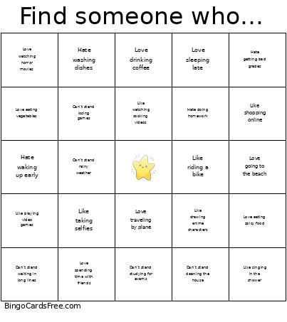 Find Someone Who… Bingo Card