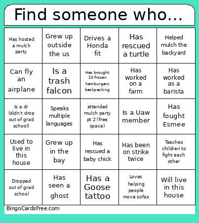 Find Someone Who… Bingo Card