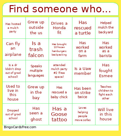 Find Someone Who... Bingo Card