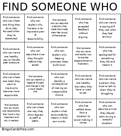 FIND SOMEONE WHO Bingo Card