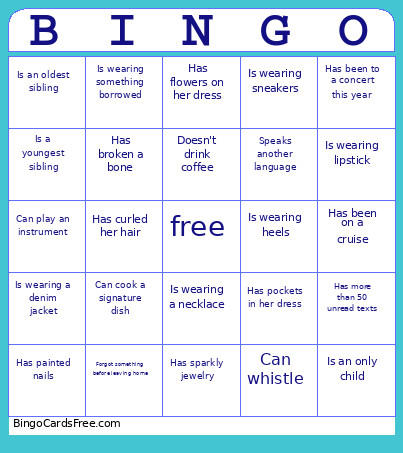 Find Someone Who Bingo Card