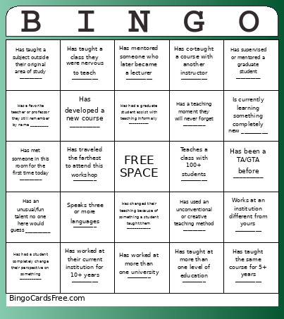 Find Someone Who Bingo Card