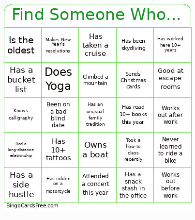 Find Someone Who... Bingo Card 3