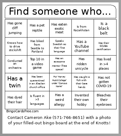 Find Someone Who... Bingo Card 2