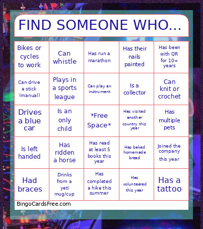 FIND SOMEONE WHO... Bingo Card 2