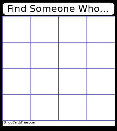 Find Someone Who... Bingo Card