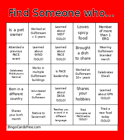 Find Someone Who... Bingo Card