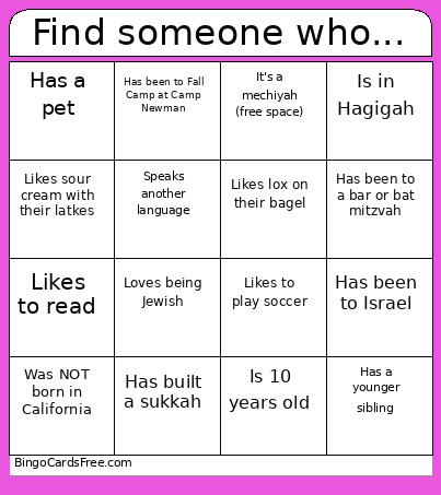 Find Someone Who... Bingo Card