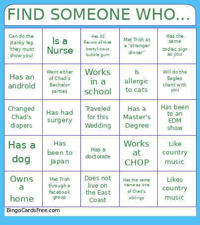 FIND SOMEONE WHO... Bingo Card
