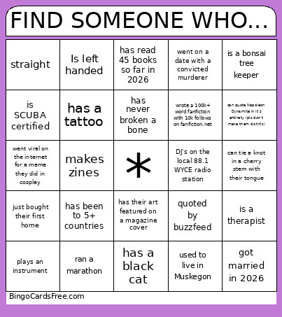 FIND SOMEONE WHO... Bingo Card