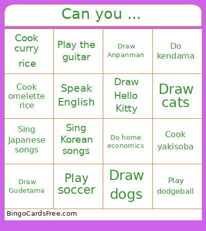 Find Someone Who Wants To ... Bingo Card