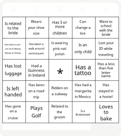 Find the Guest Bingo