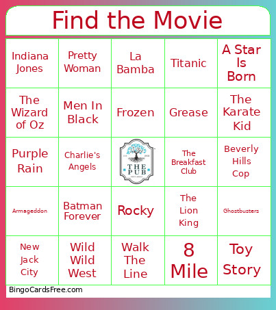Find The Movie Bingo Card