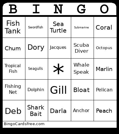 Finding Nemo Bingo
