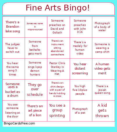 Fine Arts ! Bingo Card