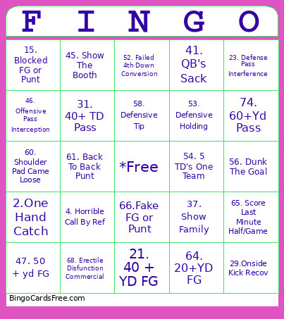 FINGO Bingo Card