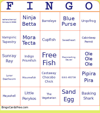 FINGO Bingo Card