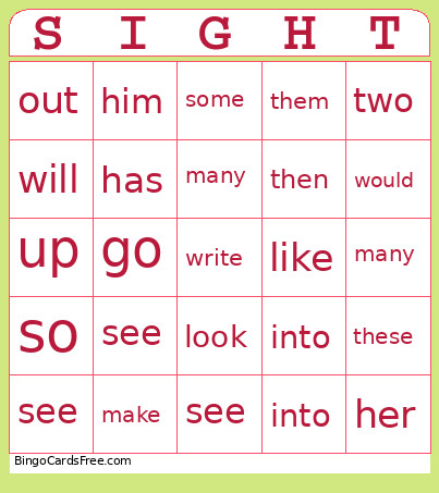 Fiona Bingo Card
