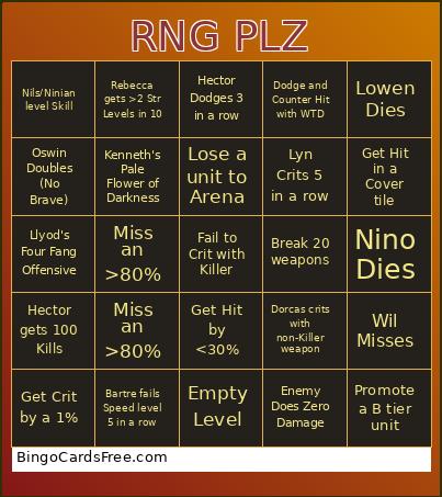 Fire Emblem 7 Bingo
