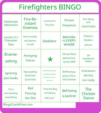 Firefighters BINGO