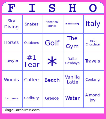 FISHO Bingo Card