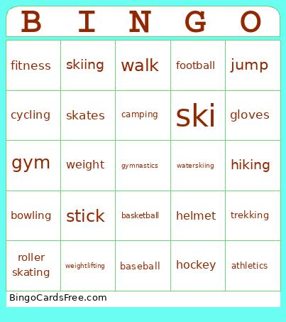 Fitness Bingo