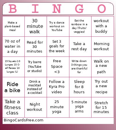Fitness Bingo