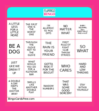Flamingo Bingo Card