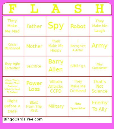 Flash Bingo Card