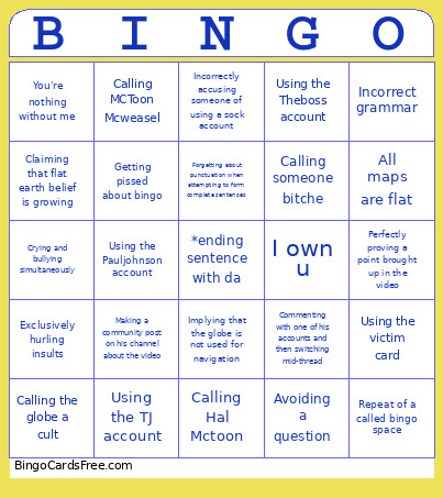 Flerf Bingo Card
