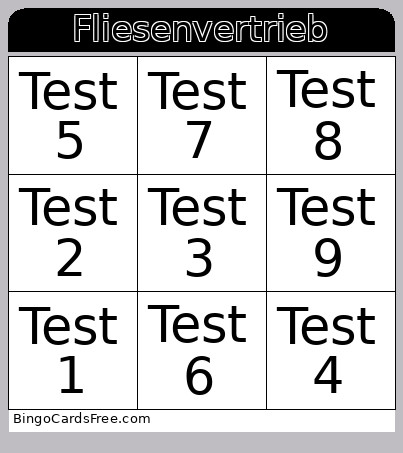 Fliesenvertrieb Bingo Card
