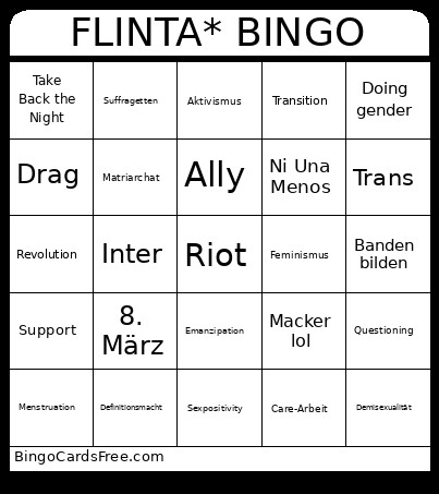 FLINTA* Bingo Card