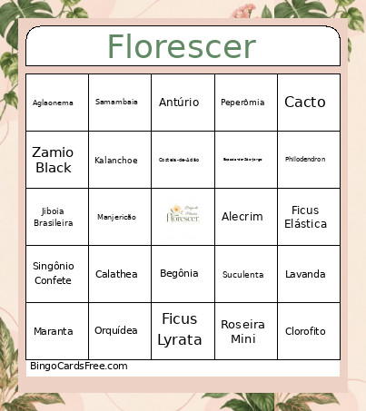 Florescer Bingo Card