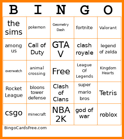 Fma Bingo Card
