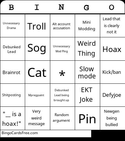 FMM Chat Bingo