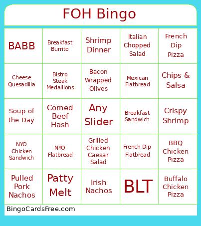 FOH Bingo