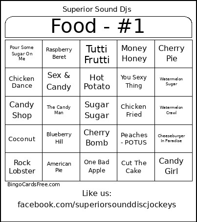 Food - #1 Bingo Card