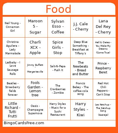 Food 1 Bingo