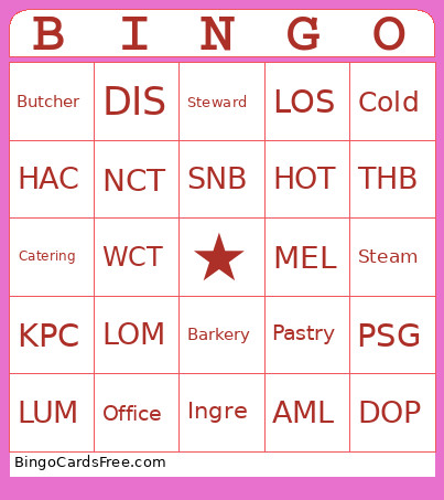 FOODで Bingo Card