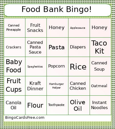 Food Bank ! Bingo Card