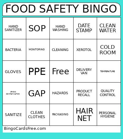 FOOD SAFETY Bingo Card