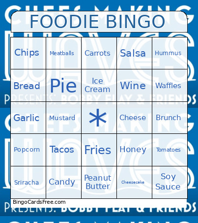 Foodie Bingo Card