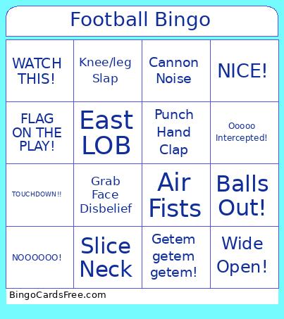 Football Bingo Card