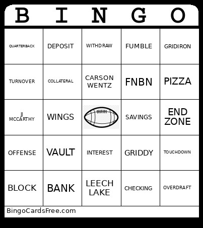 Football Bingo Card