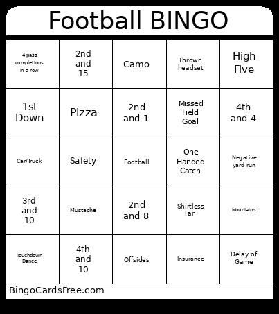 Football Bingo Card