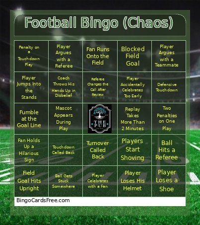 Football (Chaos) Bingo Card