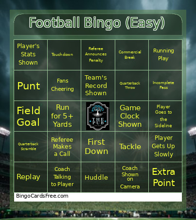 Football (Easy) Bingo Card