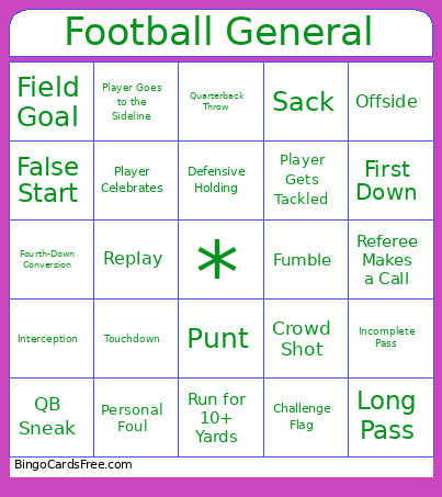 Football (General Bingo Card