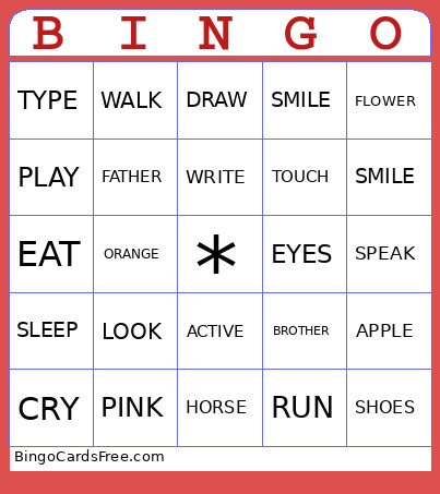 For 2A Bingo Card