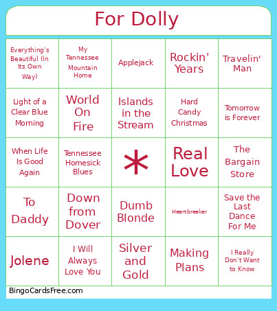 For Dolly Bingo Card